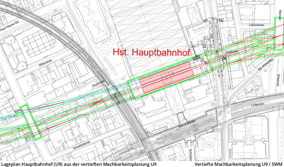 Geplanter UBahnhof Hauptbahnhof (U9) UBahn München