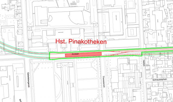 Geplanter UBahnhof Pinakotheken (U9) UBahn München